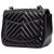 Borsa a tracolla Chanel Mini Square Classic Chevron in pelle d'agnello con patta singola, nera Nero - vista 2