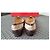 Guess Monogram Canvas & Brown Leather Ballet Flats Beige - view 3