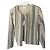 Laurence Dolige Chaqueta corta de seda a rayas Laurence Doligé Beige Gris antracita
