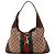 Gucci GG Monogramm Canvas Hobo-Bag mit Web-Streifen Braun Rot Beige Grün