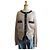 Chanel Langer Kaschmir-Cardigan beige und jeansblau Größe 40