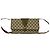 Gucci Old GG Logo Pattern Schultertasche aus Leder Braun