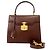Borsa a tracolla 2 vie in pelle con logo e chiusura Old Lady Lock GUCCI Marrone