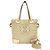 Bolsa de Ombro 2-Way em Couro e Lona Anagram LOEWE Rosa Bege