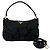 Prada Tessuto Pocono Nylon Leather Handbag Black