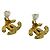 Orecchini a clip Chanel Vintage Coco Mark motivo lava D'oro - vista 7