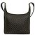 Céline CELINE Vintage Macadam Leder-Semi-Schultertasche mit rundem Logo Braun Schwarz - Ansicht 3