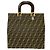FENDI Vintage Zucca FF Logo Pattern Tote Bag Braun Schwarz