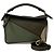 Bolso de hombro de piel Puzzle con Anagrama grabado de Loewe Beige Verde Caqui