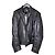 Giacca in pelle stile biker Hugo Boss Nero