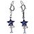 Christian Dior Blue Star Logo Hängeohrringe Silber Blau
