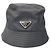Prada Nylon Bucket Hat mit schwarzem Dreiecks-Logo