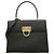 Borsa in pelle Gancini Salvatore Ferragamo Nero