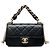 Chanel Mini Quilted Calfskin Straight Lined Flap Nero