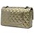 Chanel Gold Medium Classic Striated Patent Double Flap Golden - Ansicht 2