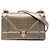 Autre Marque Dior Gold Small Metallic Patent Microcannage Diorama Flap D'oro