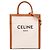 Céline Celine Sac Cabas Vertical Small en Toile Marron Beige