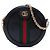 Gucci Mini Borsa a Tracolla Rotonda Ophidia in Pelle di Vitello Nera con Web Nero