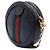 Gucci Mini Borsa a Tracolla Rotonda Ophidia in Pelle di Vitello Nera con Web Nero - vista 2