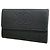Tarjetero Chanel de piel de becerro granulada negra Negro
