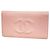 Cartera larga Chanel de piel de becerro granulada rosa