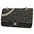 Borsa a tracolla Chanel in tweed nero e avorio Crudo