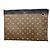 Louis Vuitton Monogram Macassar Pochette Discovery Clutch Bag Marrom Preto