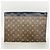 Louis Vuitton Monogram Macassar Pochette Discovery Clutch Bag Marrom Preto - vista 9
