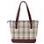 Borsa Tote Burberry in tela Beige Bordò - vista 2