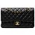Chanel Matelassé 25 Coco Mark Double Flap Schultertasche mit Kette Schwarz