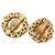 Orecchini a clip Chanel Coco Mark motivo stelo di riso placcati in oro D'oro - vista 3