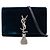 Autre Marque Borsa a tracolla con catena Saint Laurent YSL Kate Argento Blu navy