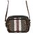 Borsa a tracolla Burberry TB Monogram Stripe in pelle Marrone Nero Bianco