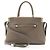 Tory Burch Mercer Satchel aus genarbtem Leder Grau
