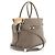 Tory Burch Mercer Satchel aus genarbtem Leder Grau - Ansicht 2