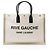 Autre Marque Saint Laurent Tote Large Rive Gauche in Tela e Pelle di Vitello Marrone Beige