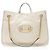 Sac Tote Large Gucci en cuir Horsebit 1955 avec chaîne Blanc
