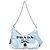 Prada Re-Edition 2000 Embroidered Mini Chain Bag Blue