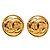 Chanel Coco Mark Runde Vintage-Ohrringe Golden
