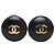 Chanel Coco Mark Vintage Ohrringe 95P Schwarz