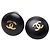 Chanel Coco Mark Vintage Ohrringe 95P Schwarz - Ansicht 3