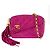 Borsa a tracolla Chanel in pelle d'agnello Magenta