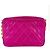 Borsa a tracolla Chanel in pelle d'agnello Magenta - vista 3
