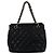 Borsa Chanel in pelle di vitello martellata nera Nero - vista 3