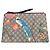 Pochette Gucci GG Supreme Stampa Uccello Marrone Bianco Rosso Blu Beige Verde Giallo