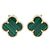 Orecchini Van Cleef & Arpels Vintage Alhambra Malachite D'oro Verde