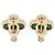 Orecchini Van Cleef & Arpels Vintage Alhambra Malachite D'oro Verde - vista 2