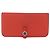 Hermès Portafoglio HERMES Dogon in pelle Taurillon Clemence Orange Silver Auth 204105 Argento Arancione - vista 13