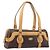 Céline CELINE Macadam Canvas Tote Bag PVC Leder Braun Gold Auth 204407A Golden