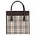 BURBERRY Nova Check Handtasche Canvas Beige Silver Auth 200714V Silber - Ansicht 2